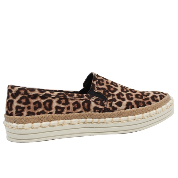 Oat Cheetah Espadrille Rubber Sole Loafer Slip On - Picture 4 of 5